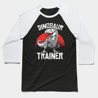 Funny Dinosaur T Rex Trainer Halloween Costume Baseball T-Shirt